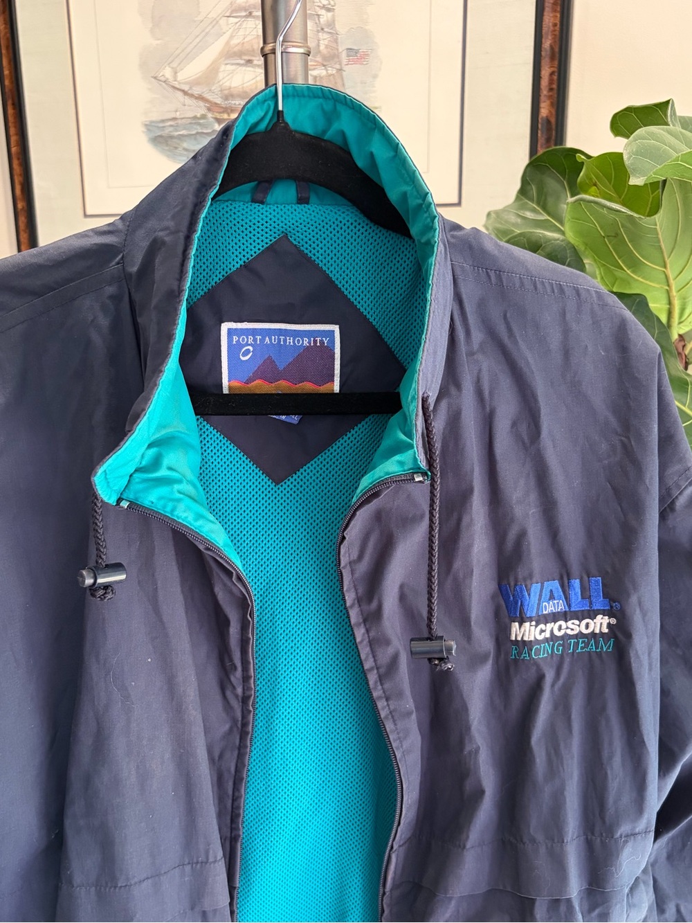 Vintage Port Authority WALL Data Microsoft Racing Team Jacket | XL